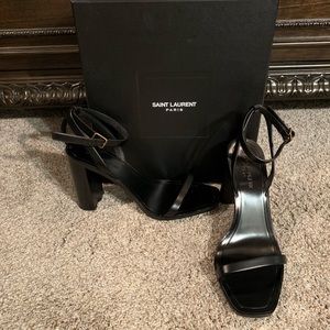 Saint Laurent Loulou Leather City Sandal